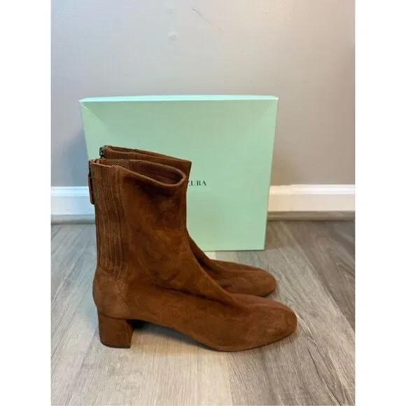 AQUAZZURA Saint Honoré 50 suede ankle boots Size EU41/US11 $950 - Picture 8 of 12
